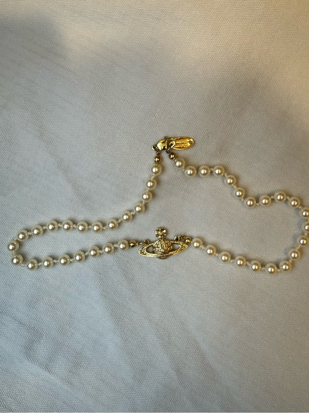 AUTHENTIC Vivienne Westwood Gold and Pearl Orb Necklace